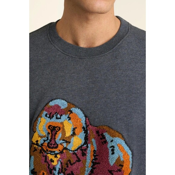 BONOBOS Critter Supersoft Fleece Crew Sweater Embroidered Long Sleeve XL 283636 - Picture 2 of 11